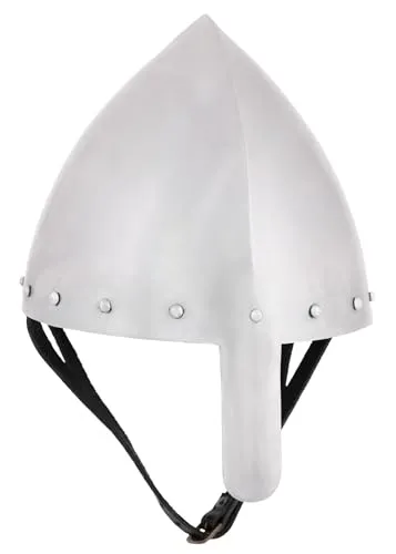 Ulfberth Konischer Nasenhelm -olmuts-, 2 mm Stahl, Größe L - Schaumstoff Kampfhelm - Wikingerhelm - Normannenhelm - Ritterhelm
