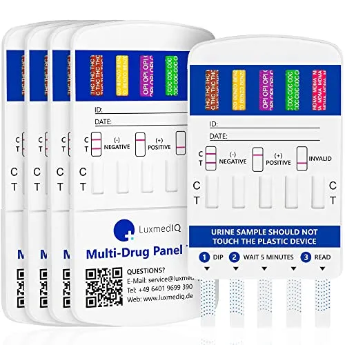 LuxmedIQ 10-in-1 Drogentest - Drogentests für 10 Drogenarten, schnelle Ergebnisse in nur 5 Minuten, ideal für private Kontrollen zu Hause ohne Arzttermin.