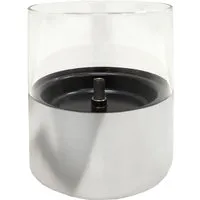Tenderflame Tischfeuer Lilly Silber 250 ml - Dekoratives Tischfeuer aus Glas mit 9 Stunden Brennzeit, geruchlos und rußfrei für gemütliche Abende drinnen und draußen. Ideal für Terrasse und Balkon.
