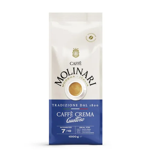 Caffé MOLINARI Crema Gustoso - 1 kg Kaffeebohnen, Blau