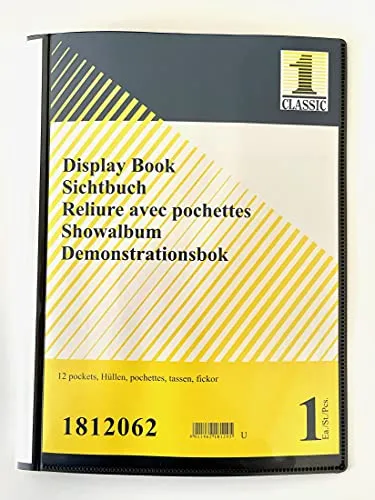 20x Sichtbuch schwarz mit 12 A4 Sichthüllen für 24 Blatt, Präsentationsmappe mit Klarsicht-Hüllen, Sichthüllenbuch, Portfoliomappe, Angebotsmappe