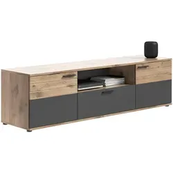 Lowboard Monsano, grau, 194 cm breit - Kommode & Sideboard - Hochwertiges Lowboard in grau mit großzügiger Breite von 194 cm, ideal für Ihr Wohnzimmer. Profitieren Sie von einem 10€ Willkommens-Gutschein bei Newsletter-Anmeldung!