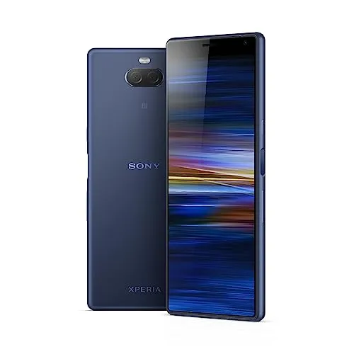 Sony Xperia 10 3GB/64GB Blau Dual-SIM L4113 - Handy mit 6" Full HD+ 21:9 Display für optimales Multitasking und Kinoformat, Dual-Kamera mit 13 MP + 5 MP für kreative Fotos und 4K-Videoaufnahmen.