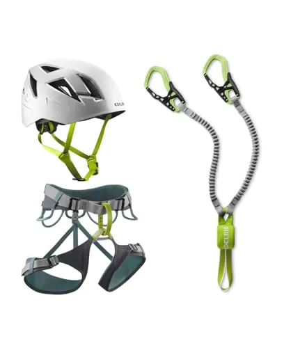 EDELRID Klettersteigset Kit mit Klettergurt Skye und Cable Kit sowie Kletterhelm Zodiac, Größe:L-XL