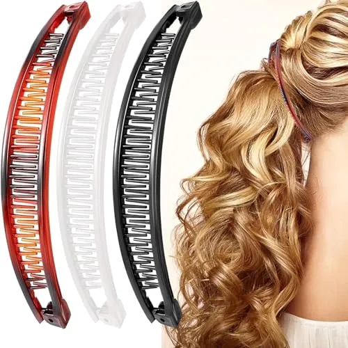 Stück Banana Clip – Retro Bananen Haarspange für modische Frisuren - Die Bananen Haarspange bietet starken Halt für dickes und dünnes Haar. Ergonomisches Design für hohen Tragekomfort ohne Druckstellen. Ideal für jeden Anlass – von der Schule bis zu Partys. Hochwertiges Material sorgt für Langlebigkeit.
