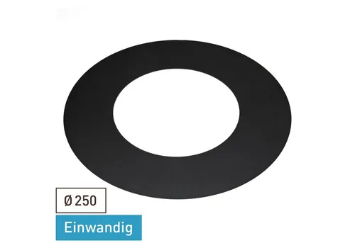Raik Ofenrohr Raik Rauchrohr Ofenrohr 250mm - Wandrosette schwarz, Rosette