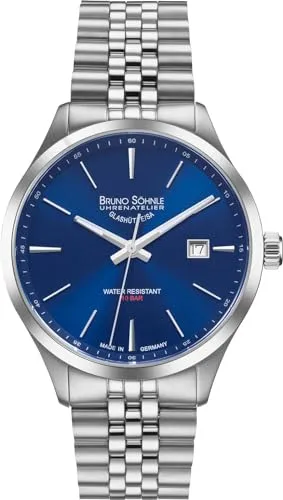 Bruno Söhnle Glashütte TURIN II BIG - Herrenuhr - Armbanduhr für Herren mit analoger Anzeige, Edelstahl-Gehäuse und 100 m Wasserbeständigkeit. Ideal für sportliche und elegante Anlässe.