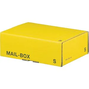Smartboxpro Faltkartons Mail-Box Gr. S, 20 Stück - Gelb - Stabile 1-wellige Postversandkartons mit einfachem Steckverschluss, ideal für den Versand mit DHL und Co. Maximale Belastbarkeit von 10 kg, perfekt für kleine Sendungen.