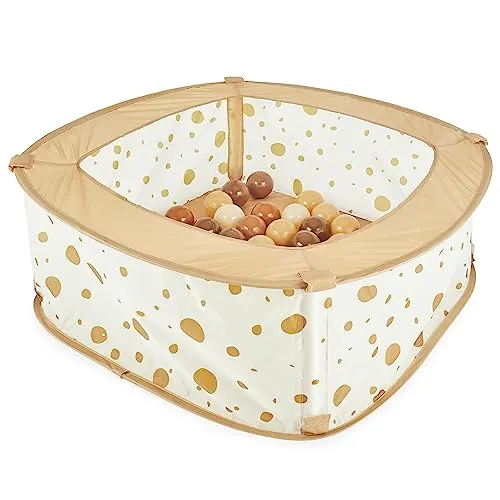 Bieco Bällebad für Drinnen Pop up Dots mit 50 Bällen - Spielzelt für Kinderzimmer und Garten, sicherer Spielspaß mit schadstofffreien Bällen und einfacher Reinigung, ideal für stundenlangen sensorischen Spielspaß.