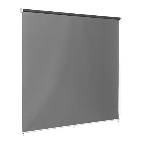 Ventanara® Außenrollo Screen Rollo 100 x 140 cm Anthrazit - Seitenzug- & Springrollos, idealer Sicht- und Sonnenschutz mit lichtreflektierendem Polyestergewebe, das den Blick nach außen frei lässt.