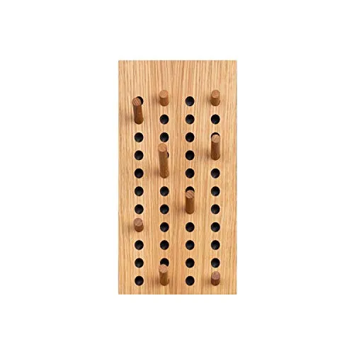 We Do Wood Scoreboard Garderobe vertikal small Eiche - Wandgarderobe aus FSC zertifiziertem Eichenfurnier, 36x18 cm, mit stilvollen Vollholz-Pins für eine nachhaltige und elegante Aufbewahrung.
