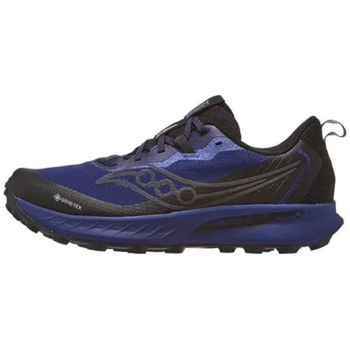 Saucony Herren Peregrine 15 GTX - Allwetter Laufschuh in Blau, Größe 42.5 - Laufschuhe mit GORE-TEX® für wasserdichten Schutz und PWRRUN-Dämpfung für Komfort. Ideal für jedes Terrain dank robuster Konstruktion und griffiger PWRTRAC-Außensohle.