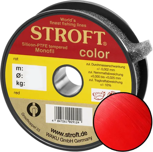 STROFT Color Monofile Angelschnur Rot 0,13mm 1,8kg 25m