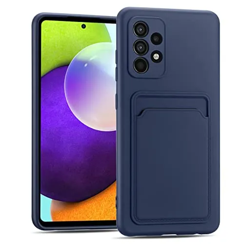 CoolGadget für Samsung Galaxy A52 / A52 5G / A52S 5G Card Case, Schutzhülle mit Kartenfach & TPU Stoßschutz und Microfaserfutter, kompatibel mit Samsung Galaxy A52 / A52 5G / A52S 5G (6,5 Zoll), Blau