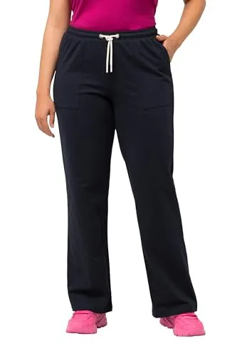 Ulla Popken Damen Jogginghose, Kängurutasche Freizeithose, Marine, 32W x 32L