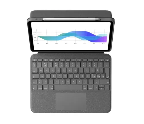 Logitech Folio Touch Tastatur-Case für iPad Pro 11 Zoll - Tastatur-Case mit QWERTY Tastatur und Touchpad, ideal für produktives Arbeiten und kreatives Gestalten unterwegs.