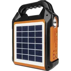 EASYmaxx Solar-Generator Kit 10000mAh - 2 Auflademodi: Solarpanel oder USB, ideal für Handy und Powerbank, inkl. FM-Radio und LED-Beleuchtung
