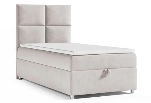Best For Home Trinity K2 Boxspringbett Single 100x200 mit Matratze & Bettkasten - Elegantes Boxspringbett mit Bonellfederkern und praktischem Bettkasten. Ideal für Ordnungsliebende, die Komfort und Stauraum schätzen. Genießen Sie erholsame Nächte und eine stilvolle Atmosphäre in Ihrem Schlafzimmer.