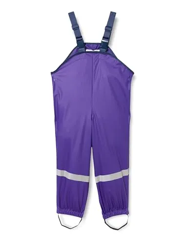 Playshoes Matschhose Ungefüttert für Kinder - Wind- und wasserdichte Regenlatzhose in lila, ideal für unbeschwertes Spielen bei jedem Wetter. Mit verstellbaren Trägern und reflektierenden Details für Sichtbarkeit.
