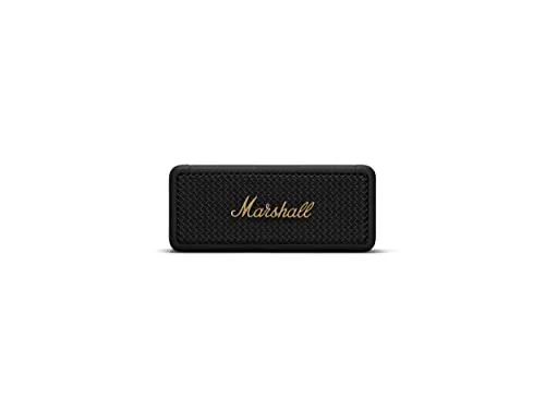 Marshall Emberton Bluetooth Tragbarer Lautsprecher, Kabelloser, Wasserabweisend - Schwarz und Messing