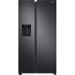 SAMSUNG RS6GA8521B1 EG Side-by-Side - 634 l, Premium Black Steel, Wasser- und Eisspender mit 4,5 l Wassertank, Space Max für 30 % mehr Platz und Twin Cooling+ für längere Frische