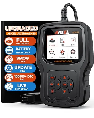 ANCEL AD530 OBD2 Diagnosegerät - OBD-II Diagnosewerkzeuge, bietet vollständige OBD2-Funktionen mit lebenslangen Updates und einem 2,8 Zoll TFT Farbbildschirm für schnelle und präzise Fahrzeugdiagnosen.