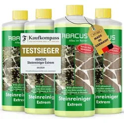 ABACUS Steinreiniger Extrem - Effektiver Grünbelagentferner für Außenflächen - Grünbelagentferner für Terrasse, Fassade und mehr. Entfernt sofort Algen, Schmutz und Flechten mit Sofortwirkung. Ideal für eine gründliche Reinigung von Steinoberflächen.