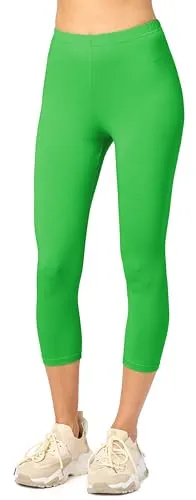 Merry Style Damen 3/4 Leggings Capri Leggings Damen Capri Sportleggings MS10-199 (Grün,S)
