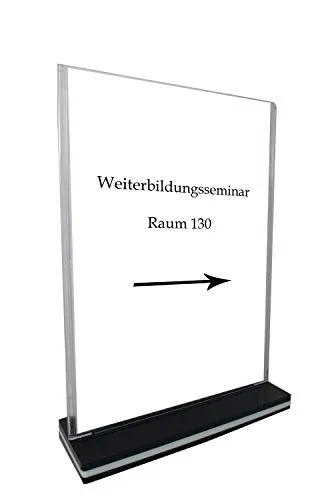 HTI-Line Tischaufsteller A3 Hochformat Werbeaufsteller Prospekthalter T-Ständer Menükartenhalter Plakathalter Fotorahmen Menüinfo Wegweiser