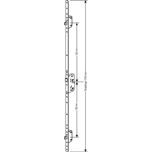 MFV-Schloss GU Secury Automatic DIN, DM 65,Rundstulp 1750 x 20 x 3mm, silber
