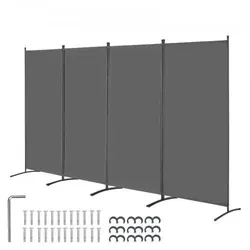 VEVOR Raumteiler Paravent 3464mm - Büro Sichtschutz - Paravants & Raumteiler mit 4 Paneelen aus verbessertem Oxford-Gewebe und stabilem Metallrahmen, ideal für flexible Raumgestaltung im Büro oder Zuhause.