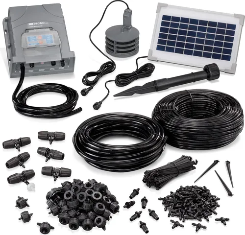 esotec Solar Bewässerungssystem WaterDrops - Bewässerungscomputer für den Außenbereich mit solarbetriebenem System, ideal zur nachhaltigen Gartenbewässerung und Wassersparfunktion.