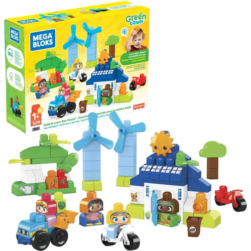 Mattel MEGA BLOKS Green Town Eco House HCG36 - Baukästen für kreative Köpfe, umweltfreundliches Design und fördert nachhaltiges Spielen.