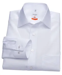 OLYMP Herren Cityhemd 1/1 Arm - Weiß, Größe 41 - Herrenhemden: Modern Fit Hemd mit bügelfreier 100% Baumwolle, leicht tailliert und mit praktischer Brusttasche für einen eleganten Look.
