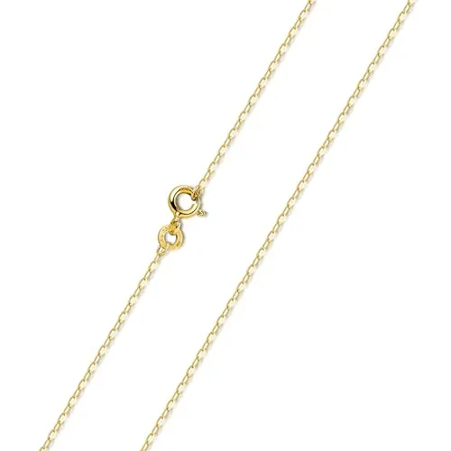 Materia Goldkette Damen Mädchen - Fein Ankerkette aus 333 Gelbgold - Elegante Goldkette für Damen und Mädchen, leicht und filigran, ideal als Geschenk. Hochwertige Ankerkette made in Germany mit Federring Verschluss.