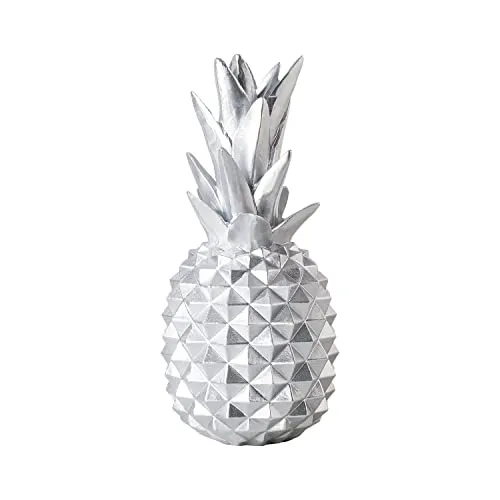 shelfmade Dekofigur Ananas - Stilvolle Tischdeko aus Kunstharz in Silber - Dekofiguren für ein modernes Wohnzimmer, aus hochwertigem Polyresin, bringt einen Hauch von Eleganz in Ihr Zuhause.