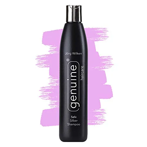 Solv Silbershampoo mit Keratin, gegen Gelbstich, für blondiertes, gesträhntes, silber/graues Haar, kräftigt Glanz & Haarfarbe, genuine haircare