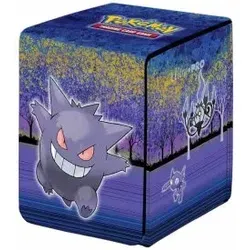 Pokémon Haunted Hollow Alcove Flip Box - Stylisches Sammelkartenspiel-Zubehör - Abenteuer, Spielgeschichten, Unterhaltung. Diese schaurige Flipbox bietet sicheren Platz für bis zu 100 doppelt gesleevte Karten und überzeugt mit einem magnetischen Deckel für optimale Sicherheit.