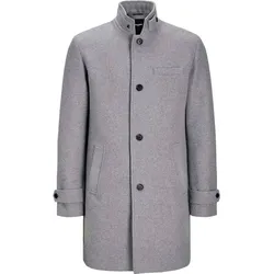 Jack & Jones Melton Mantel Grau M - Eleganter Wollmantel für Männer, winddicht und ideal für kaltes Wetter. Mit recyceltem Polyesterfutter für hohen Tragekomfort und Temperaturregulierung.