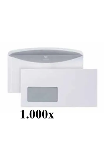 POSTHORN Briefumschlag DIN lang - 1000 Stück, selbstklebend mit Fenster - Versandzubehör: Hochwertiger, selbstklebender Briefumschlag mit grauem Innendruck für Sichtschutz. Ideal für vielfältige Versandbedarfe und einfaches Verschließen.