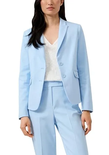 s.Oliver BLACK LABEL Jackenblazer 42 EU in Blau - Eleganter Indoor-Blazer aus hochwertiger Materialkombination für stilvolle Auftritte. Ideal für den Alltag oder besondere Anlässe.