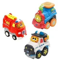 Vtech® Spielzeug-Auto Tut Tut Baby Flitzer 3er-Set - Spielzeug-PKW, bestehend aus Feuerwehr, Lokomotive und Polizei – fördert die motorischen Fähigkeiten und macht das Spielen spannend für Kinder ab 12 Monaten.