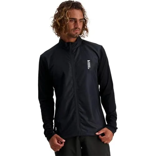 Mons Royale M Redwood Enduro Wind Jersey Schwarz - Merino Sportive funktionelle Herren Merino Mountainbike Jacke, Größe
