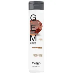 Gem Lites Colorwash Amber, 244 ml - Shampoo für kupferbraunes Haar, verstärkt die Farbe und verhindert Verblassen. Die vegane Formel mit BondFix Technologie pflegt und kräftigt brüchige Haare für strahlenden Glanz.