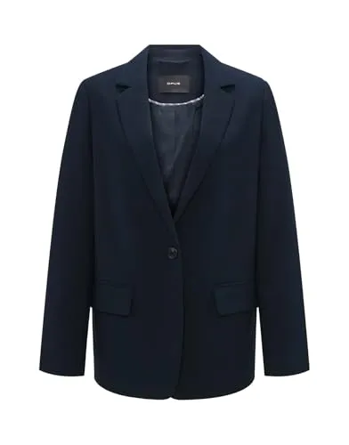 OPUS Damen Blazer JARI Regular - Twill-Ware Coal Blue, Größe 36 - Blazer für Damen mit weiten boxy Passform | Der OPUS Blazer vereint lässigen Chic und Komfort aus hochwertigem Recycled Polyester für ein angenehmes Tragegefühl.