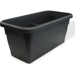 XXL Pflanztrog 50x25 cm anthrazit - Grau - Hochwertiger Pflanztrog aus langlebigem Kunststoff mit optimalem Erdvolumen für gesundes Pflanzenwachstum. Entwässerungslöcher bereits vorhanden. Optionaler Untersetzer für überschüssiges Wasser erhältlich.