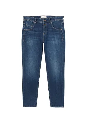 Boyfriend-Jeans MARC O'POLO aus softem Baumwoll-Stretch - Damen Jeans in Gr. 27, Länge 32, cashmere dunkelblau wash, gefertigt aus hochwertigem Baumwoll-Mix, nachhaltig produziert und ideal für lässige Outfits.