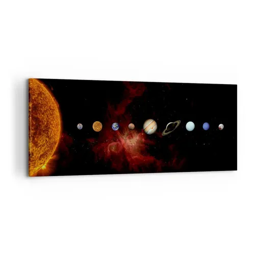 Wandbilder 120x50cm Leinwandbild Sonnensystem Planeten Kosmos Bilder Wanddeko