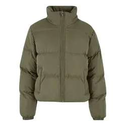 Urban Classics Damen Jacke Ladies Short Peached Puffer Jacket tiniolive L - Funktionsjacken für Damen, stylische und leichte Pufferjacke mit weichem Material, perfekt für den urbanen Alltag.