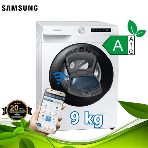 Samsung A Laver 9Kg WW90T554AAW - Weiß, Effiziente Waschmaschine mit Ecobubble™ - Waschmaschine mit 9 kg Fassungsvermögen, Ecobubble™-Technologie für gründliche Reinigung bei niedrigen Temperaturen und Energieeinsparung bis zu 70%. Ideal für umweltbewusste Haushalte.